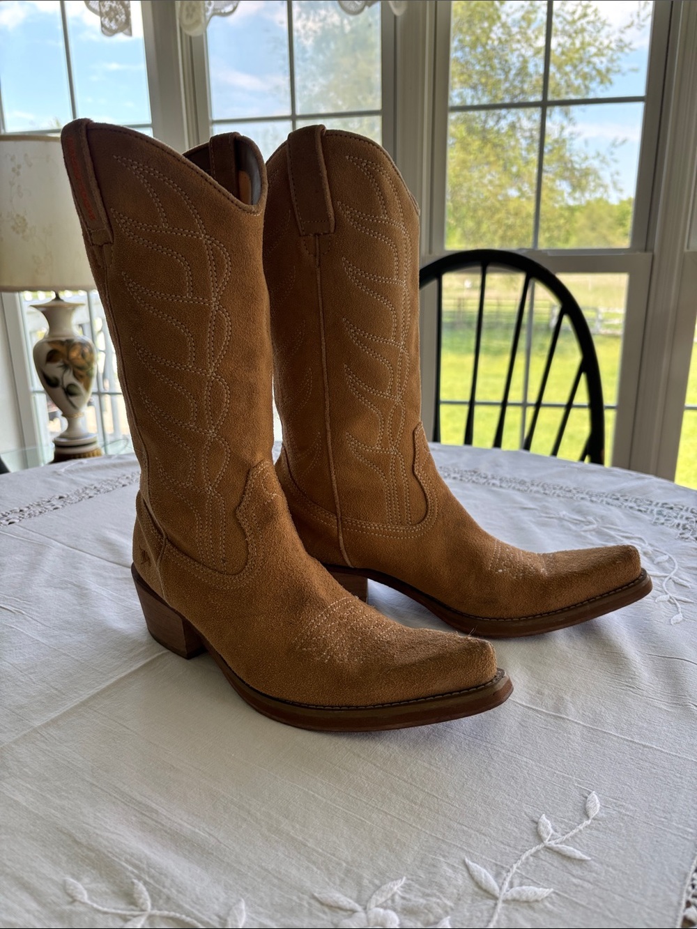 Rocket Dog Tan Suede Western Heeled Boots
